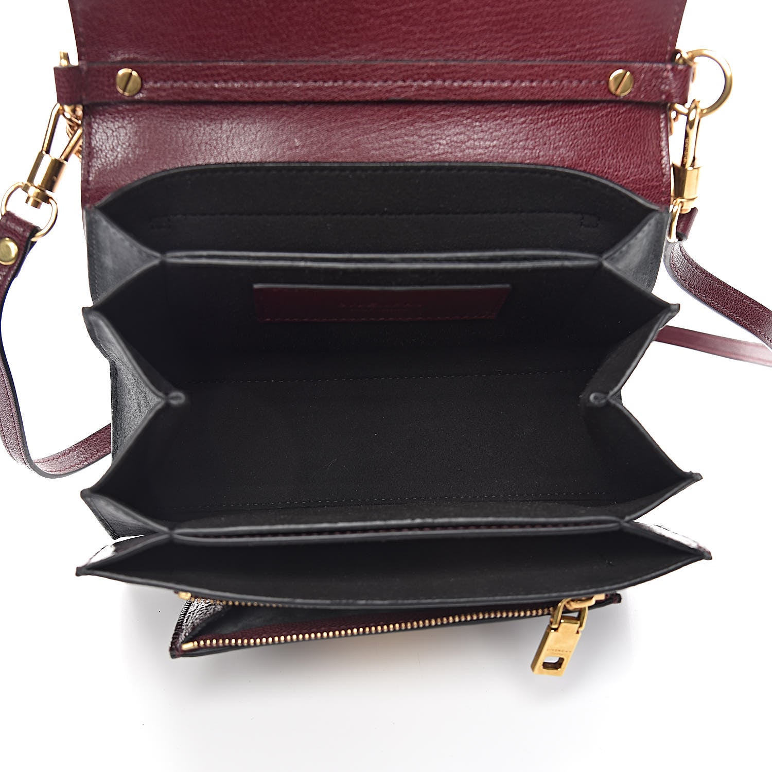 Givenchy Crinkled Patent Deerskin Suede Small GV3 Shoulder Bag Aubergine Graphite 5 of 12