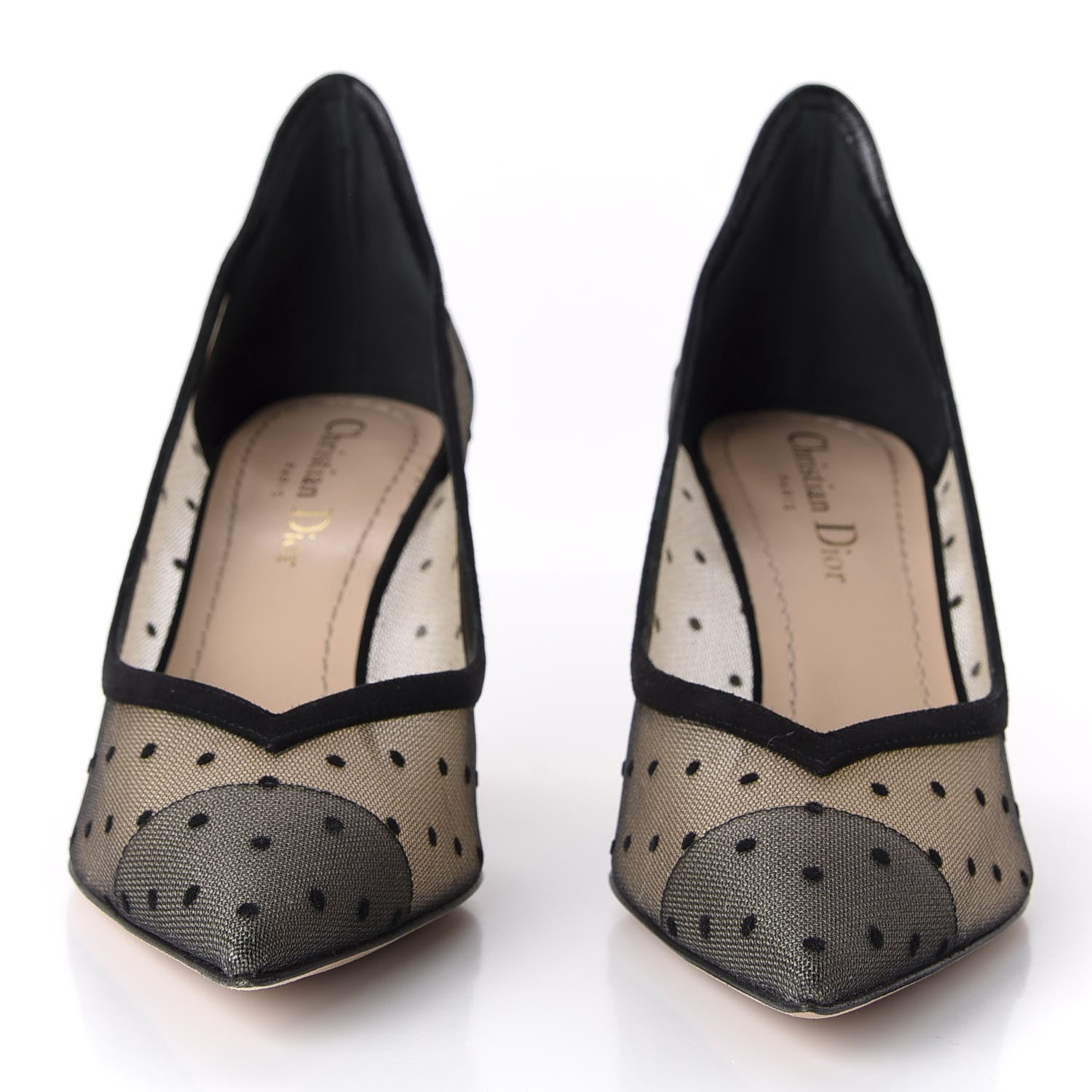 Christian Dior Suede Mesh Plumetis D-Sculpture Pumps 36.5 Black 2 of 9