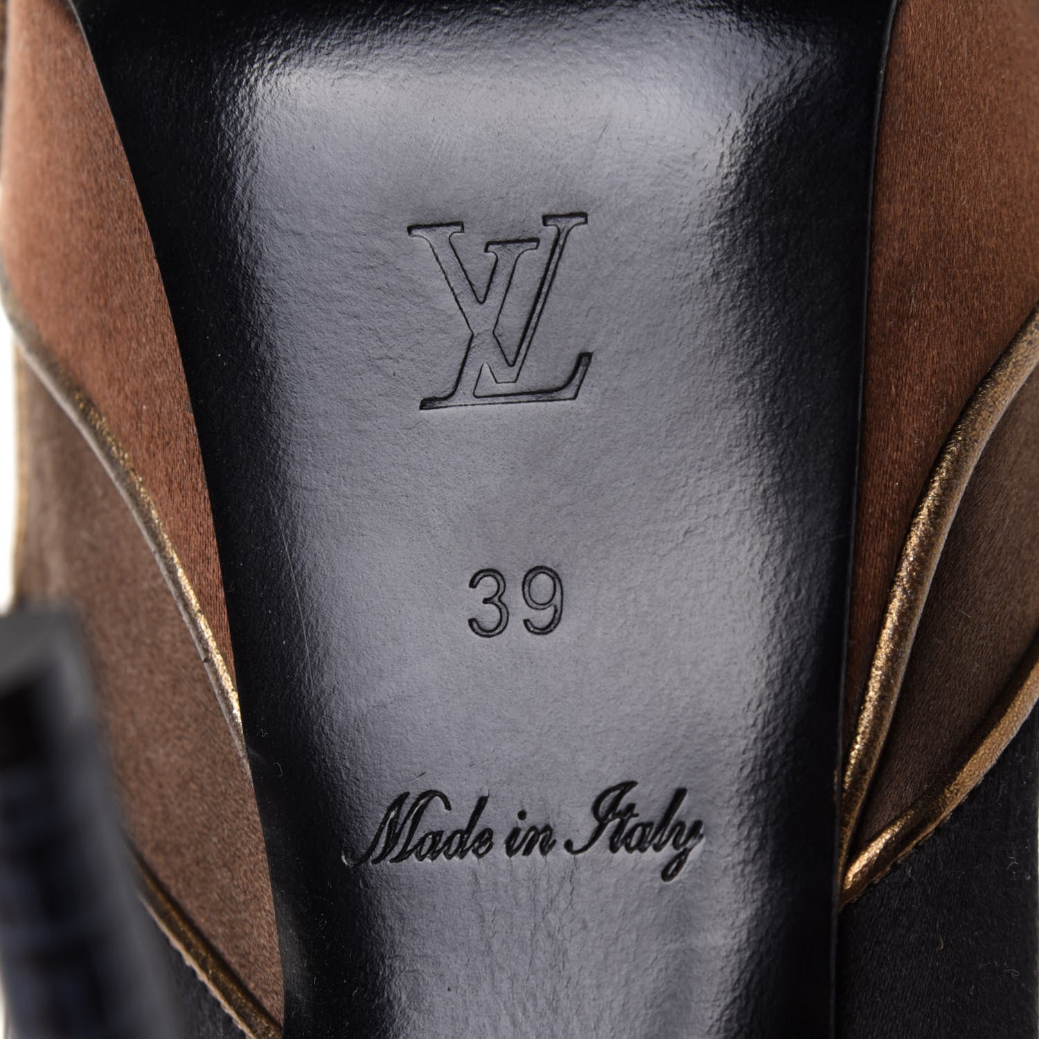 Louis Vuitton Lizard Suede Satin Sugar Platform Slingbacks 39 Black Brown 7 of 9