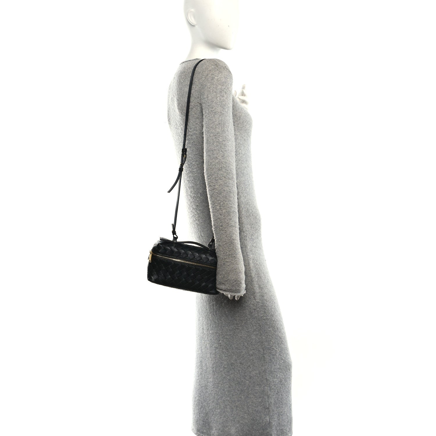 Bottega Veneta Calfskin Intrecciato Bang Bang Vanity Case Black 2 of 13