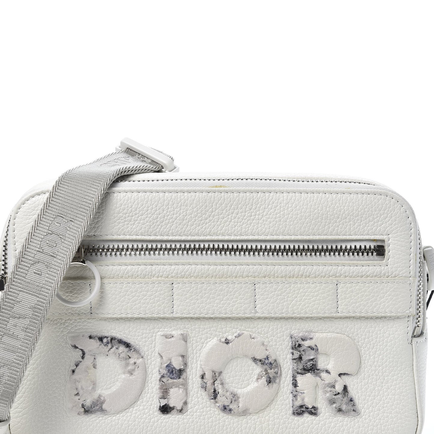 X DANIEL ARSHAM Grained Calfskin Safari Messenger Bag White