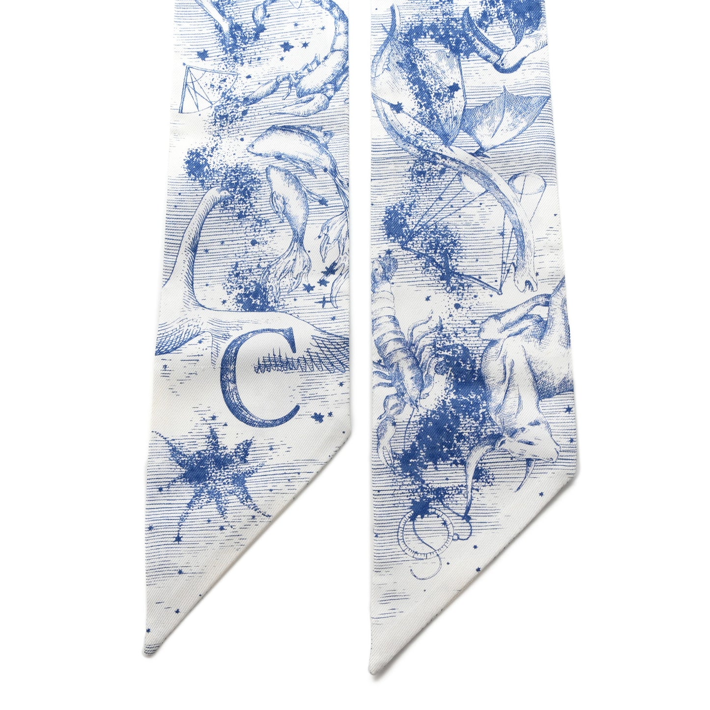 Silk ABCDior Tarot C Mitzah Scarf Blue