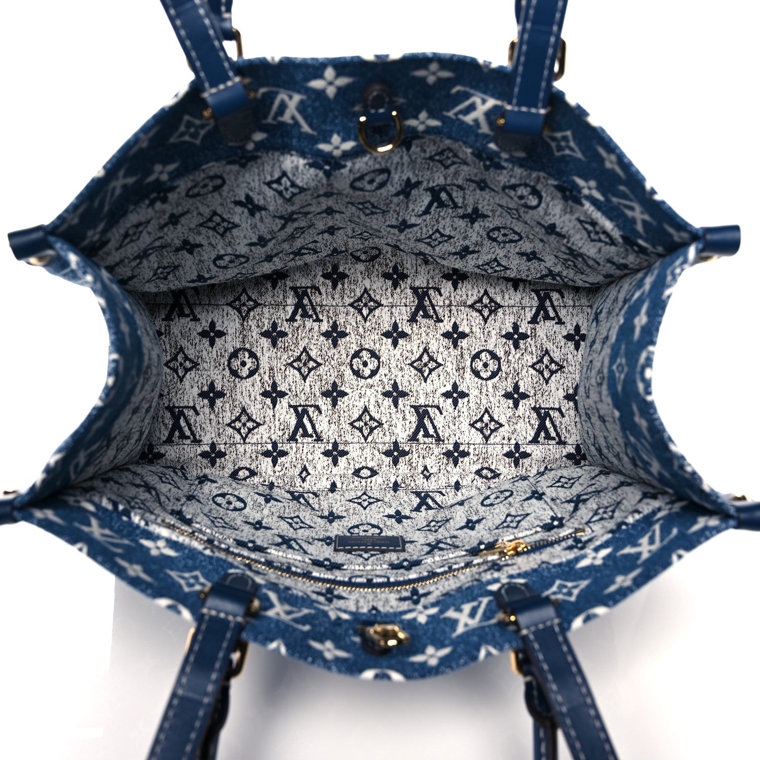 Louis Vuitton Monogram Jacquard Denim Onthego MM Bleu 5 of 8