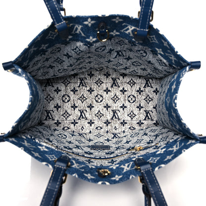 Louis Vuitton Monogram Jacquard Denim Onthego MM Bleu 5 of 8