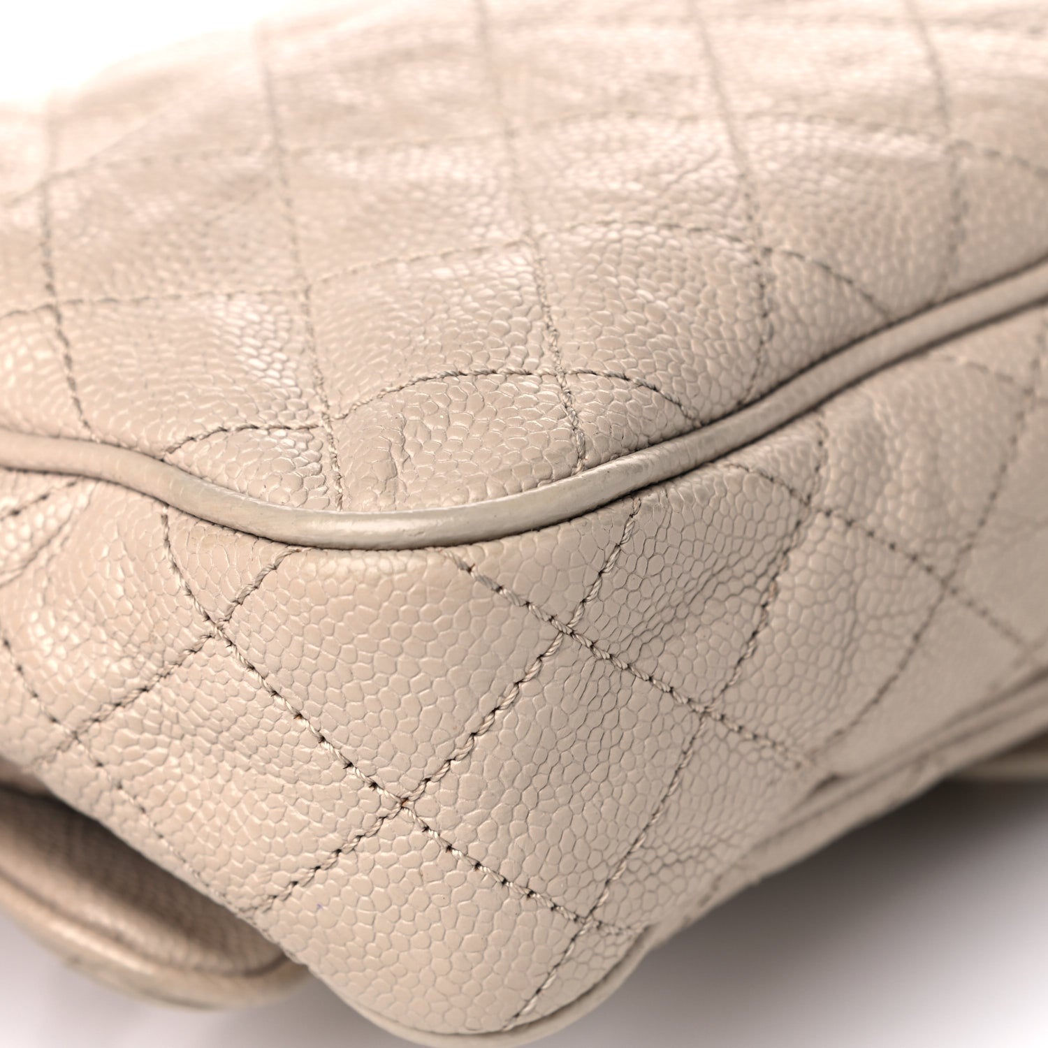 Chanel Crumpled Grained Calfskin Quilted Small Shiva Flap Beige 10 of 15