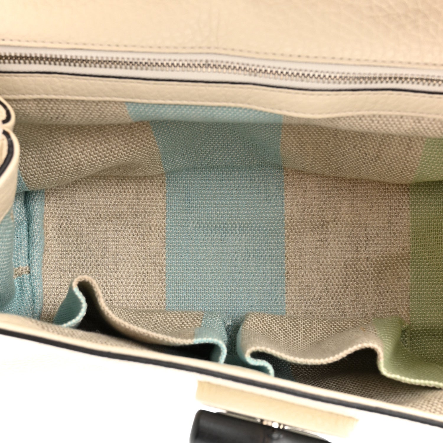 Gucci Cellarius Calfskin Small Bamboo Daily Top Handle Bag Mystic White 5 of 12