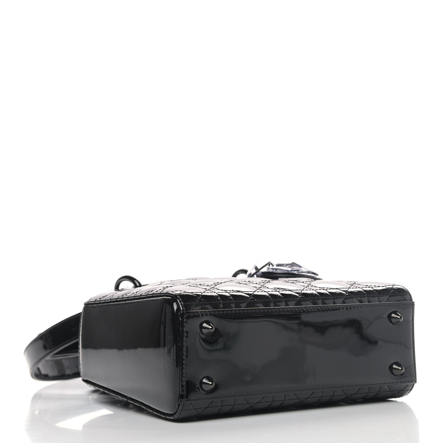 Patent Cannage Small Lady Dior Black