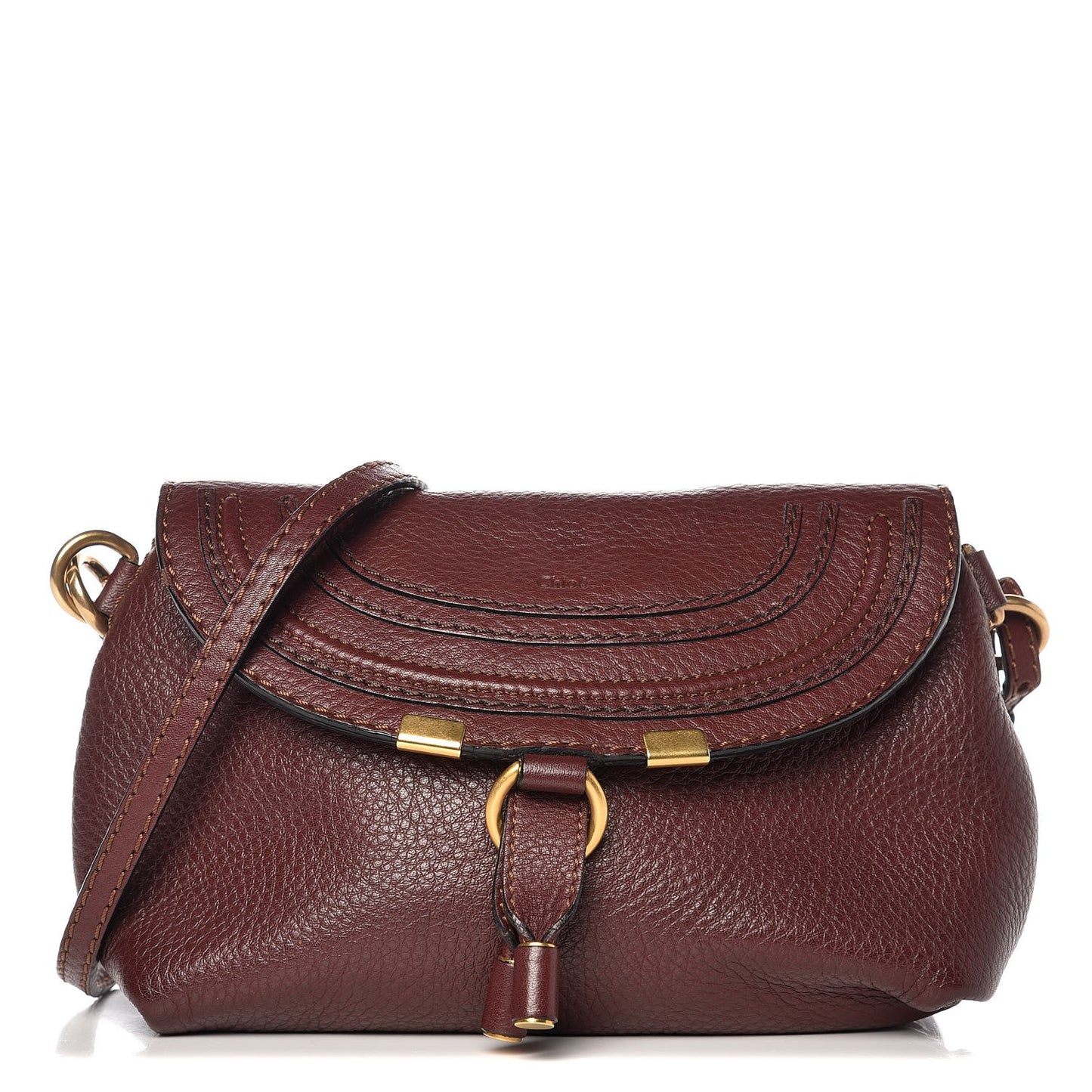 Calfskin Marcie Pochette Crossbody Bag Wine Purple