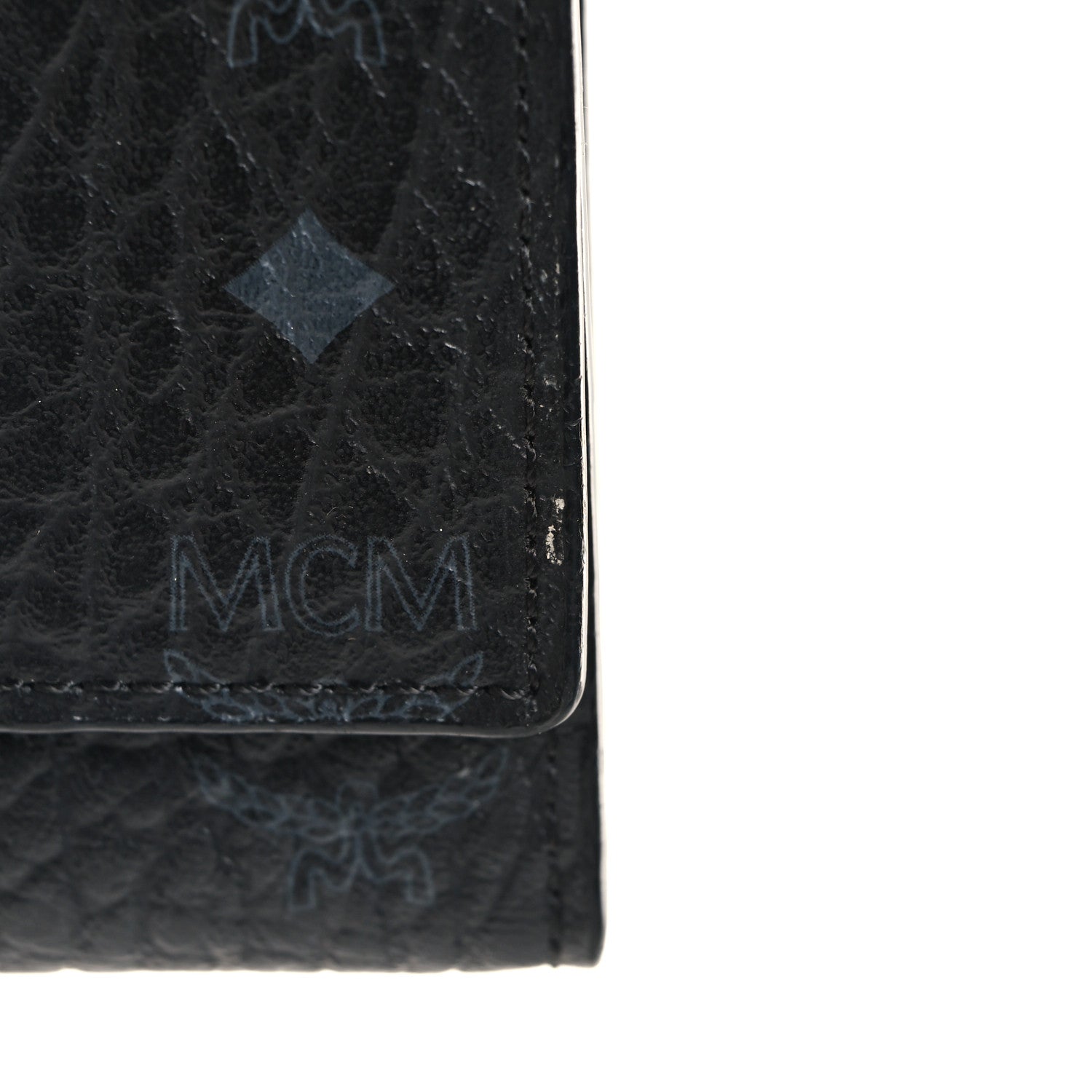 MCM Visetos Large Tri-Fold Flap Wallet Black 8 of 8
