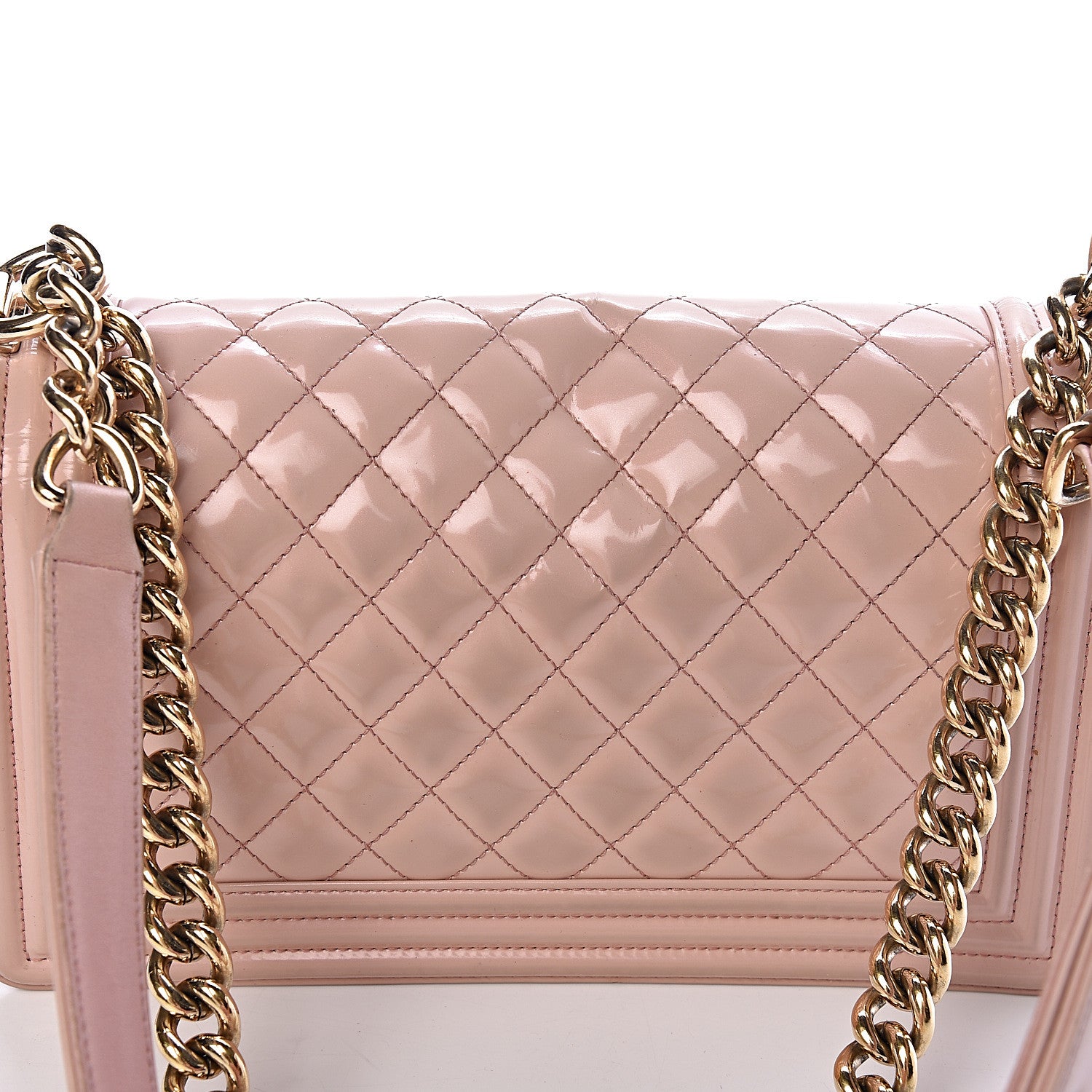 Chanel Patent Calfskin Quilted Medium Boy Flap Light Pink 10 of 15