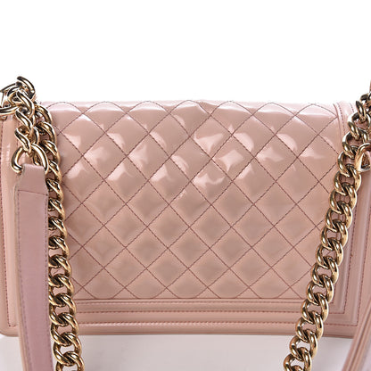 Chanel Patent Calfskin Quilted Medium Boy Flap Light Pink 10 of 15