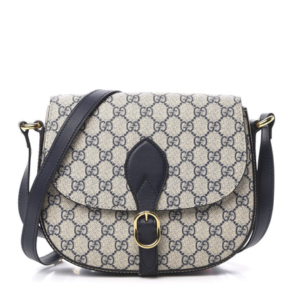 Gucci GG Supreme Monogram Small Messenger Shoulder Bag Beige Blue Navy 1 of 13