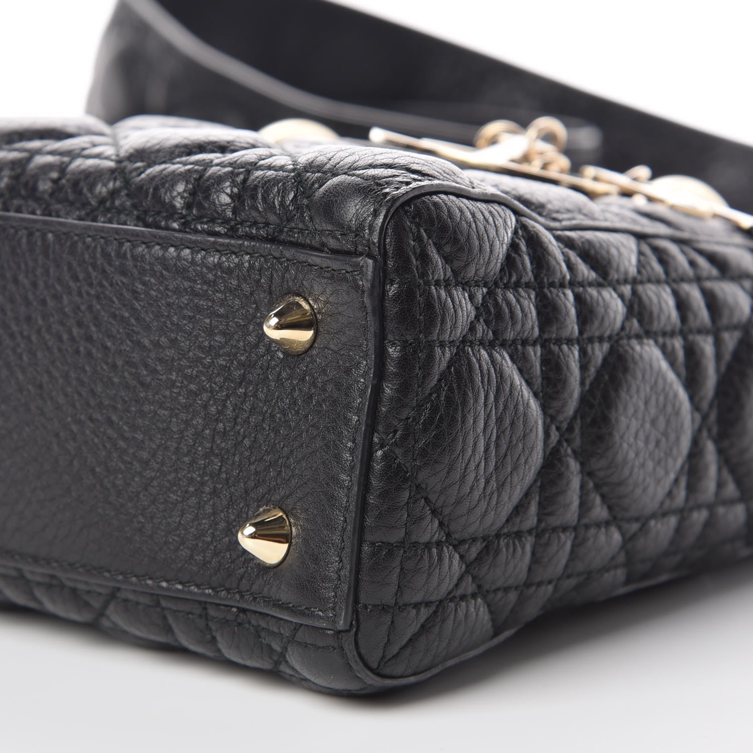 Christian Dior Grained Calfskin Cannage Small Supple Lady Dior Black 6 of 9