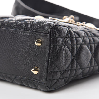 Christian Dior Grained Calfskin Cannage Small Supple Lady Dior Black 6 of 9