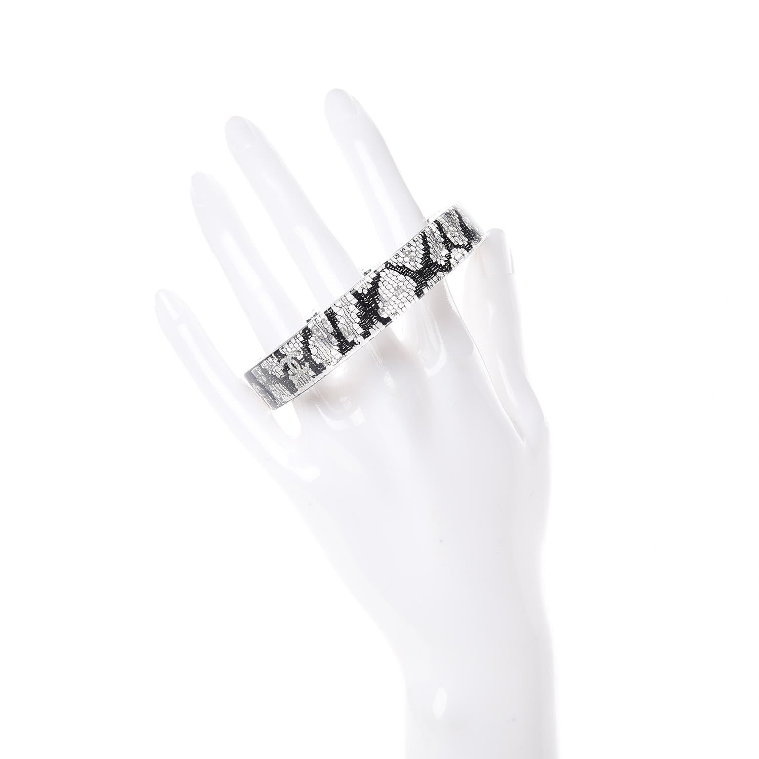 Chanel Resin Lace CC Bangle Transparent 2 of 4