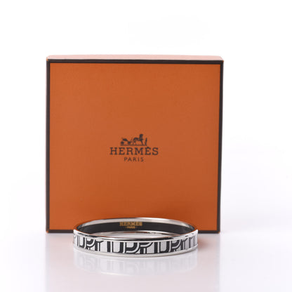 Hermes Enamel Printed Narrow Manufacture De Boucleries Bracelet 62 Faux Gris 5 of 5