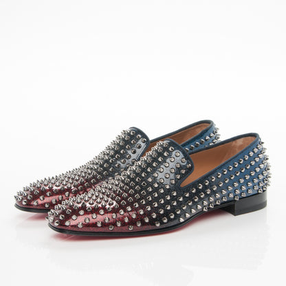 Christian Louboutin Mens Patent Dandelion Spikes Flat Loafers 43 Gunmetal Multi 3 of 7