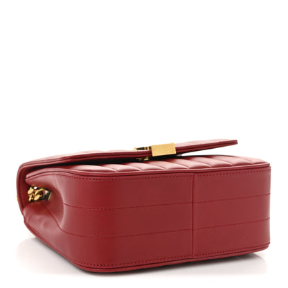 Saint Laurent Lambskin Matelasse Monogram Medium Vicky Chain Bag Rouge Eros 4 of 10