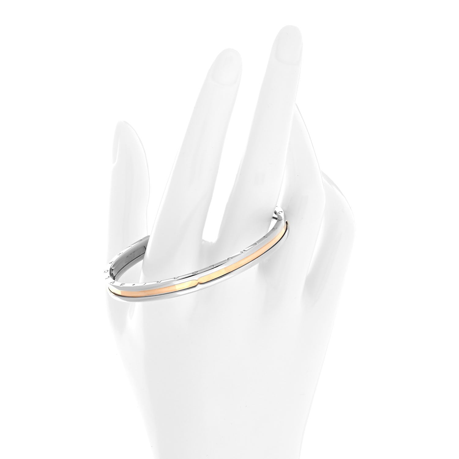 Bulgari 18K Rose Gold Stainless Steel B.Zero1 Cuff Bracelet SM 2 of 4