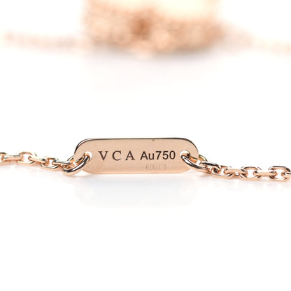 Van Cleef & Arpels 18K Rose Gold Diamond Grey Mother of Pearl Vintage Alhambra Pendant Necklace 5 of 6