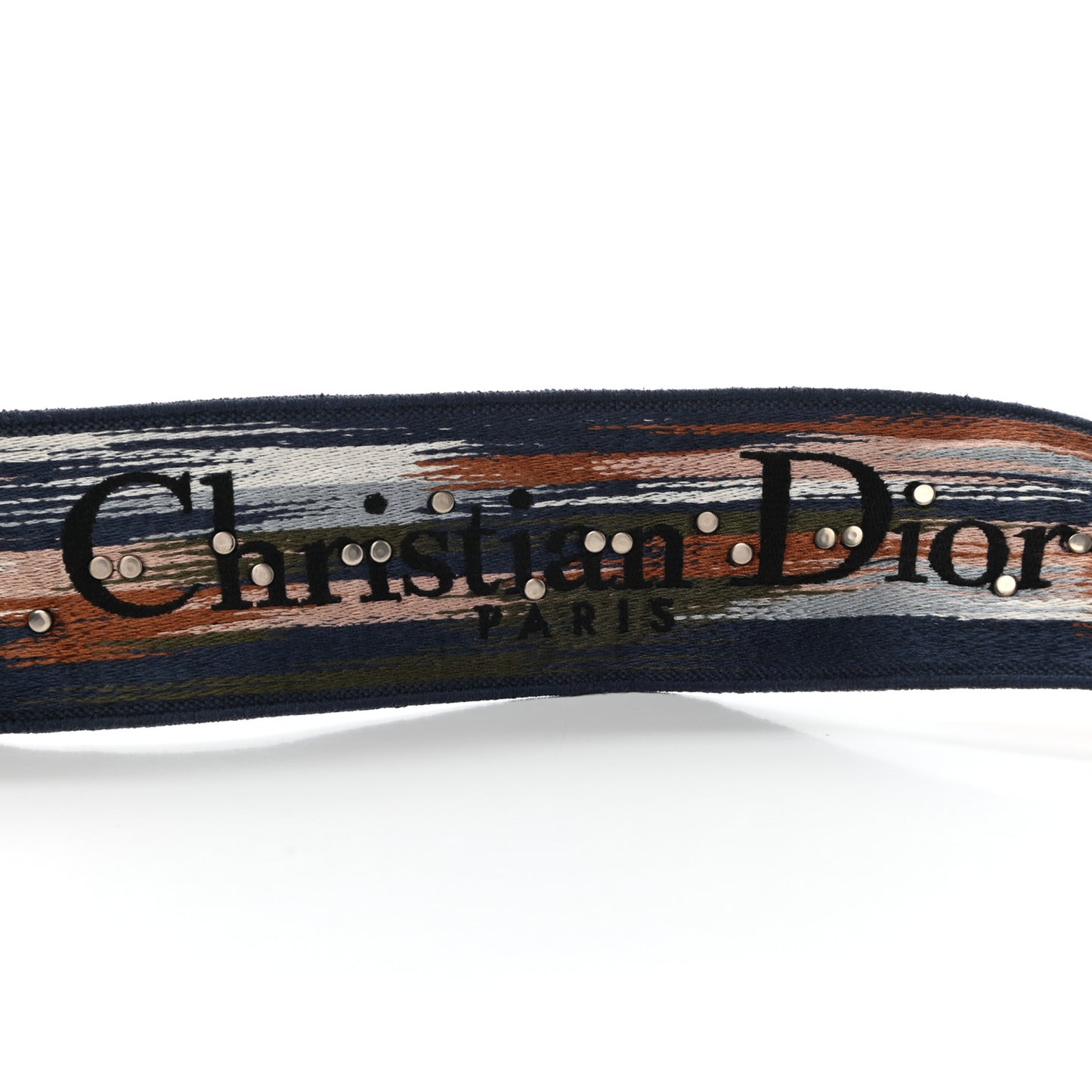 Canvas Embroidered Studded KaleiDiorscopic Shoulder Strap Multicolor