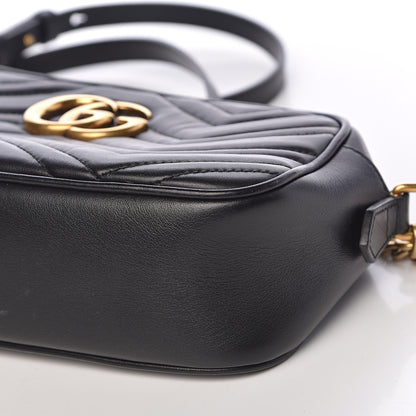 Gucci Calfskin Matelasse Small GG Marmont Chain Shoulder Bag Black 14 of 14
