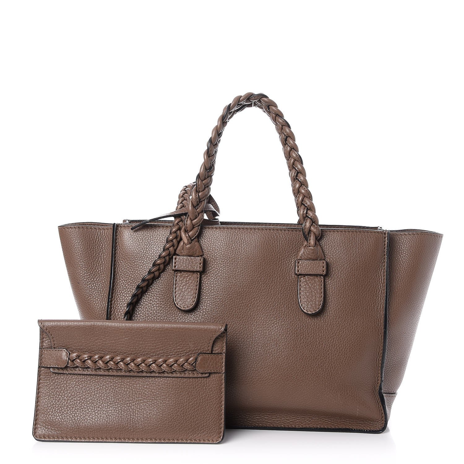 Valentino Garavani Grained Calfskin To Be Cool Tote Dark Noisette 1 of 10