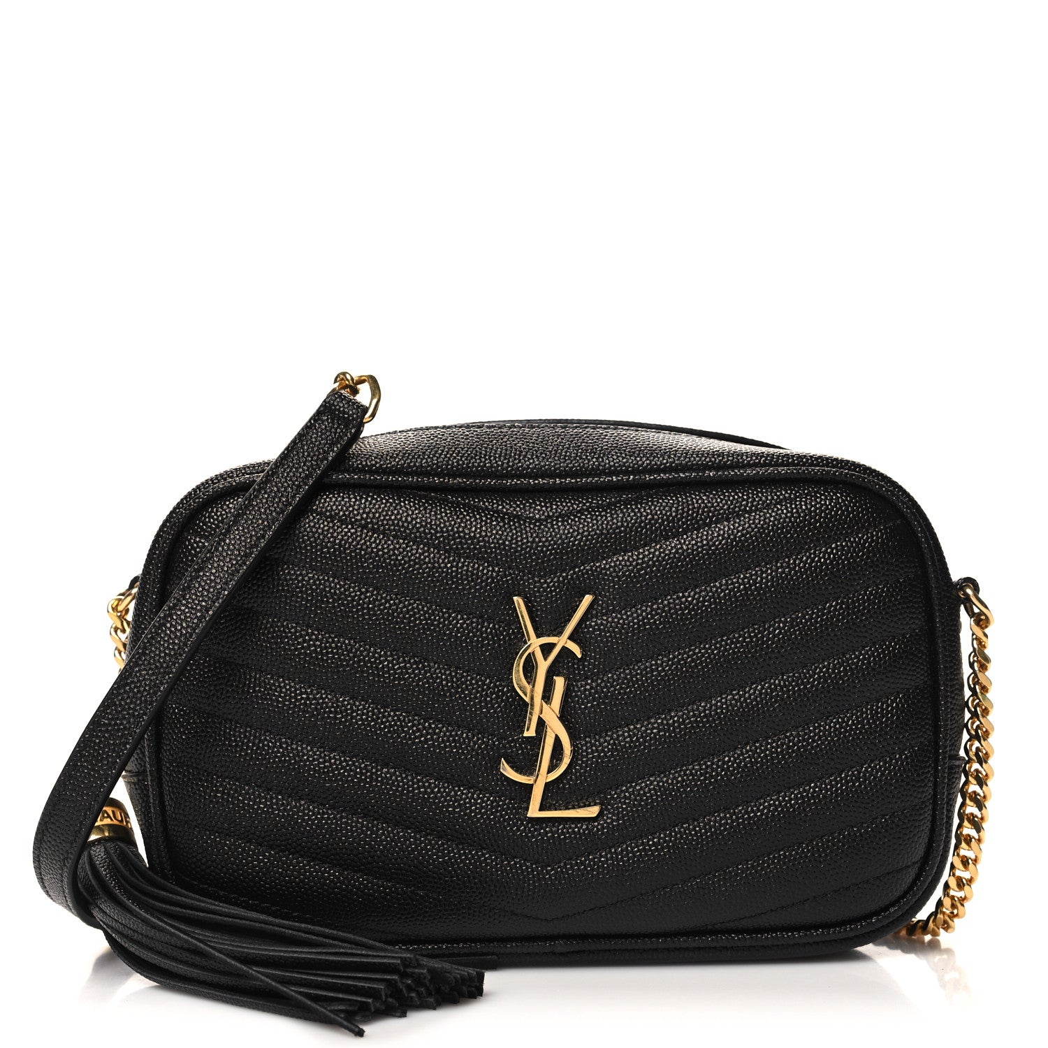 Saint Laurent Grain De Poudre Matelasse Monogram Mini Lou Camera Bag Black 1 of 10