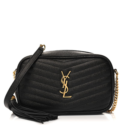 Saint Laurent Grain De Poudre Matelasse Monogram Mini Lou Camera Bag Black 1 of 10