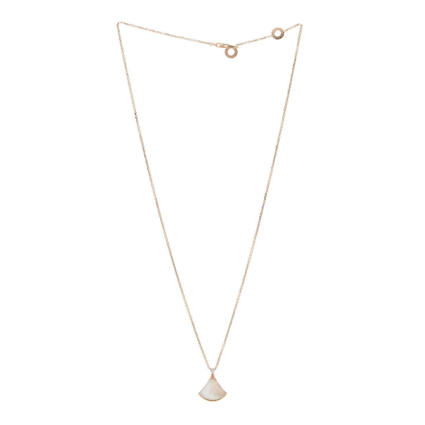 18K Rose Gold Diamond Mother of Pearl Small Divas' Dream Pendant Necklace