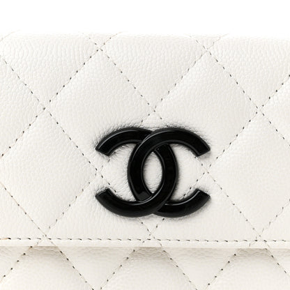 Chanel Caviar Quilted My Everything Belt Flap Card Holder White 9 of 14
