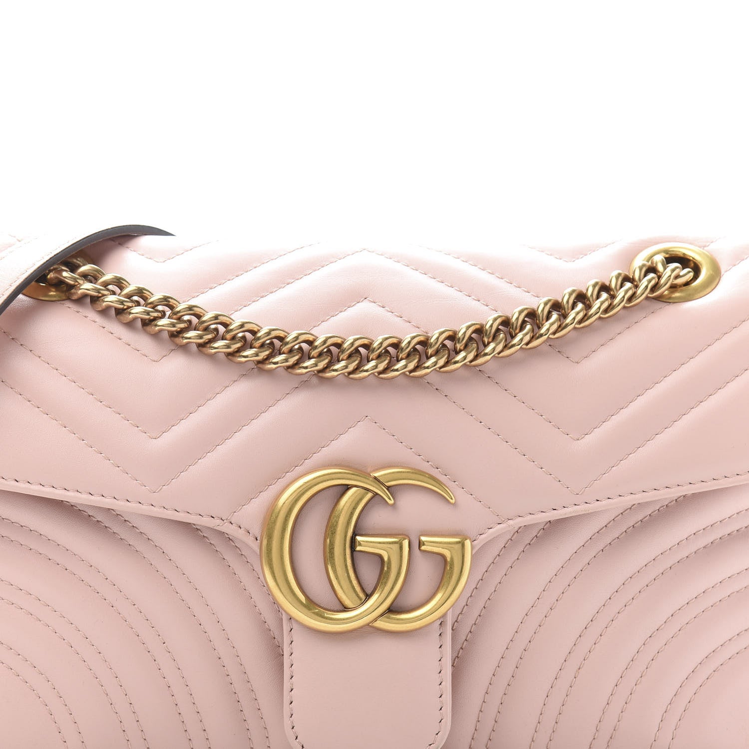 Gucci Calfskin Matelasse Small GG Marmont Shoulder Bag Perfect Pink 12 of 12