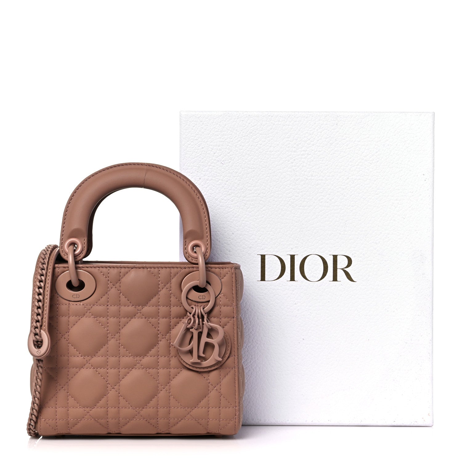 Christian Dior Ultra Matte Calfskin Cannage Mini Lady Dior Light Beige 11 of 11