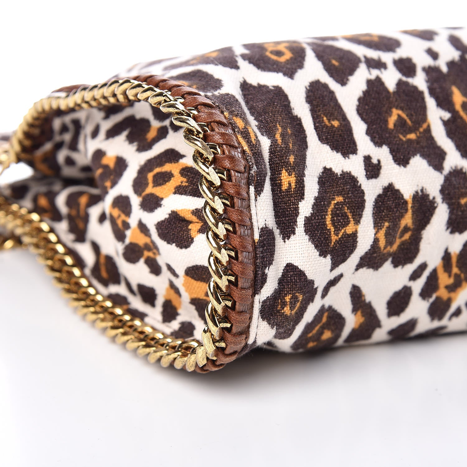 Stella McCartney Linen Leopard Falabella Fold Over Tote Fawn 12 of 13