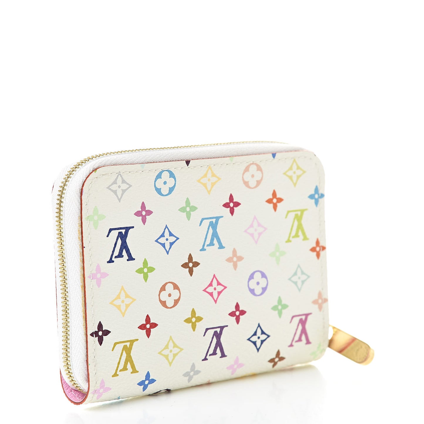 Monogram Multicolor Zippy Coin Purse Wallet White Litchi