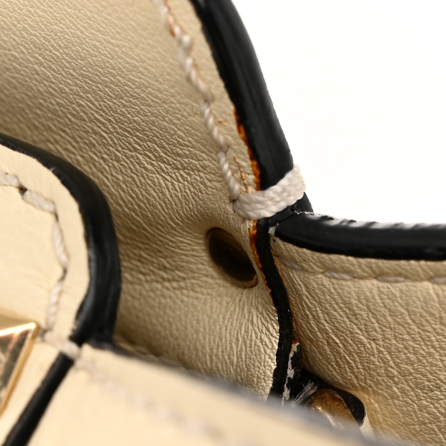 Vitello Small Rockstud Double Handle Tote Ivory