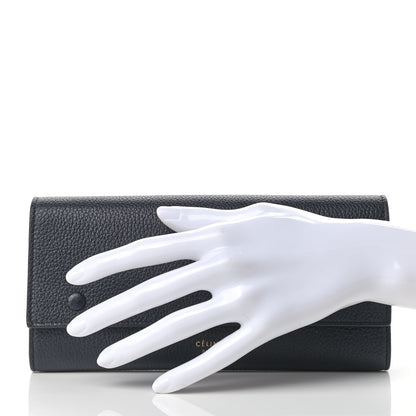 Celine Drummed Calfskin Large Multifunction Flap Wallet Navy 2 of 8