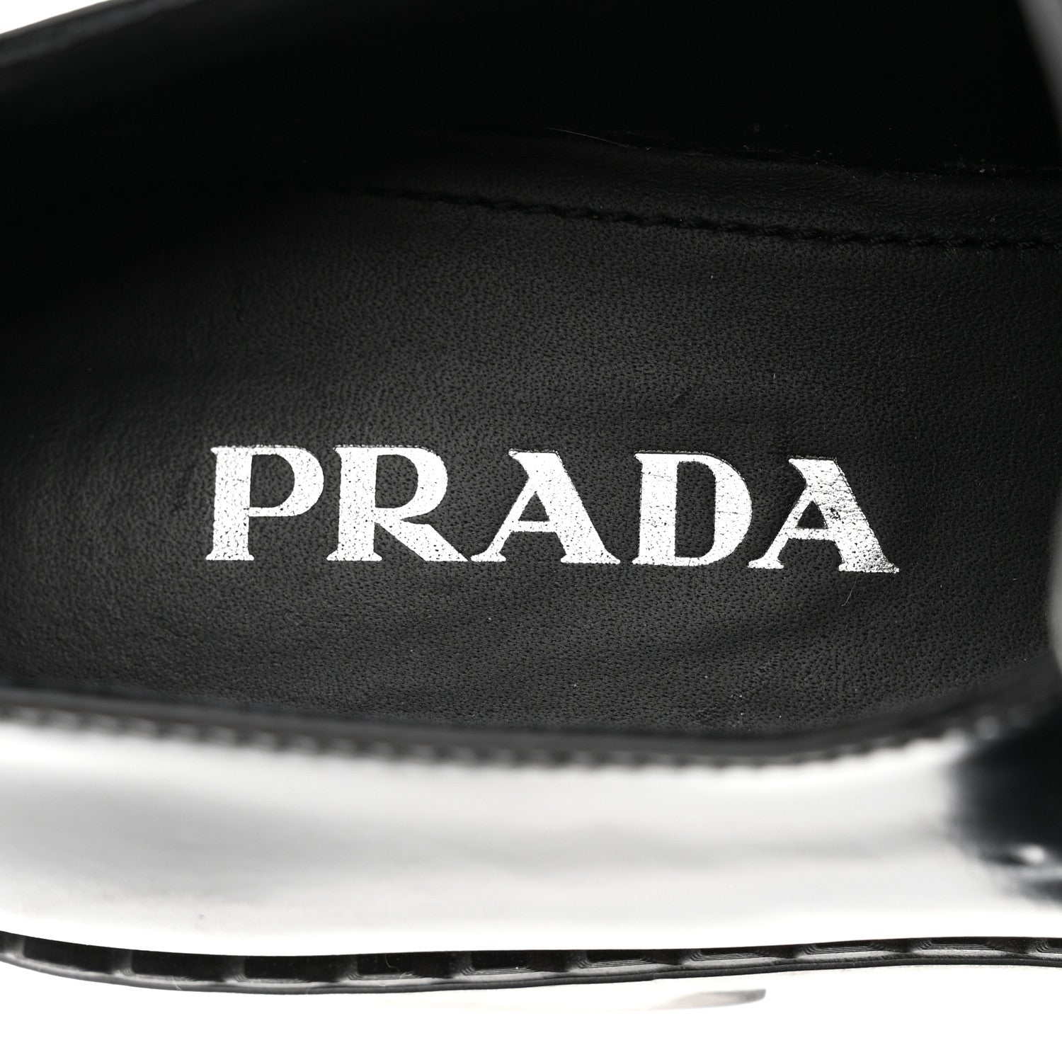 Prada Spazzolato Metal Triangle Logo 50mm Loafers 39.5 Black 6 of 10