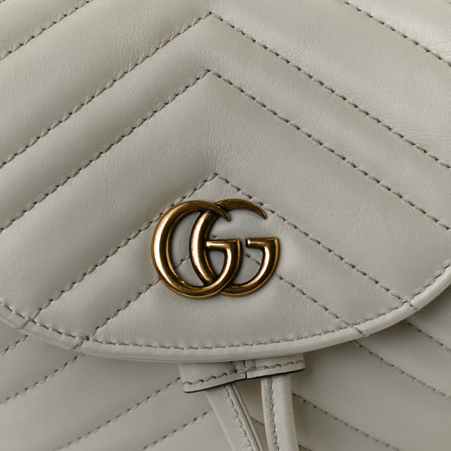 Calfskin Matelasse GG Marmont Flap Backpack White