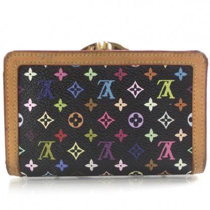 Louis Vuitton Monogram Multicolor French Purse Wallet Black 2 of 9