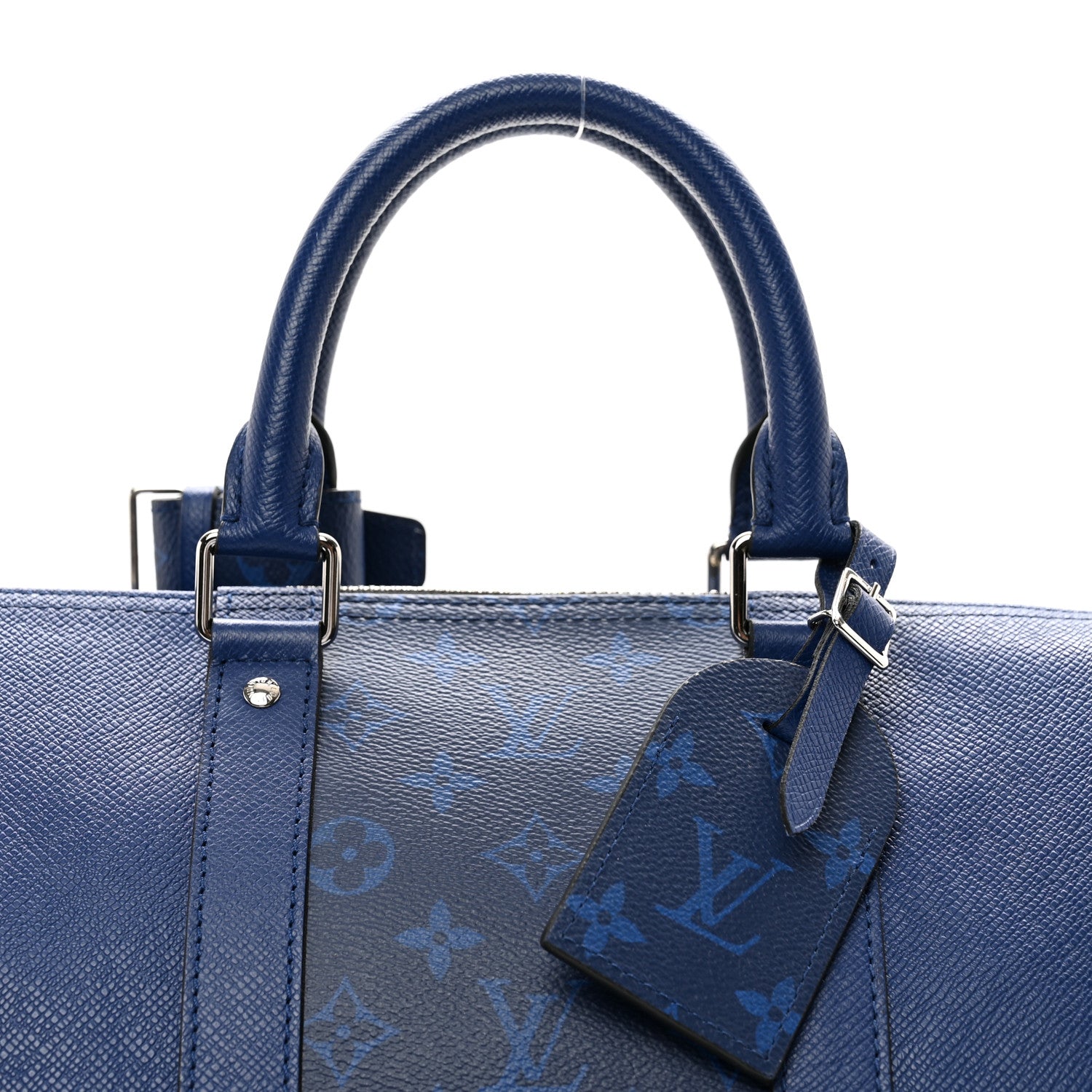 Louis Vuitton Taiga Monogram Eclipse Keepall Bandouliere 50 Pacific Blue 4 of 9