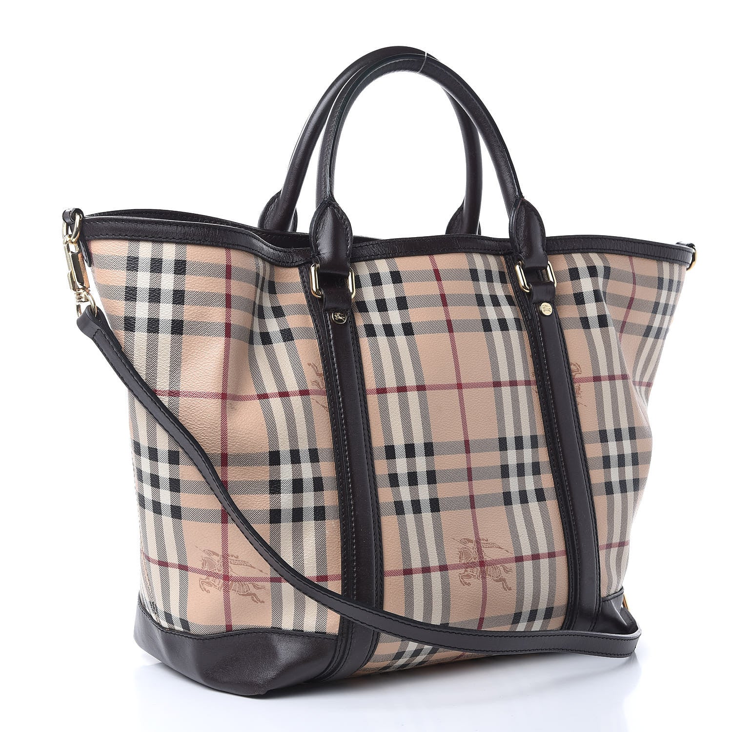 Burberry Haymarket Check Jameson Tote Chocolate 3 of 17