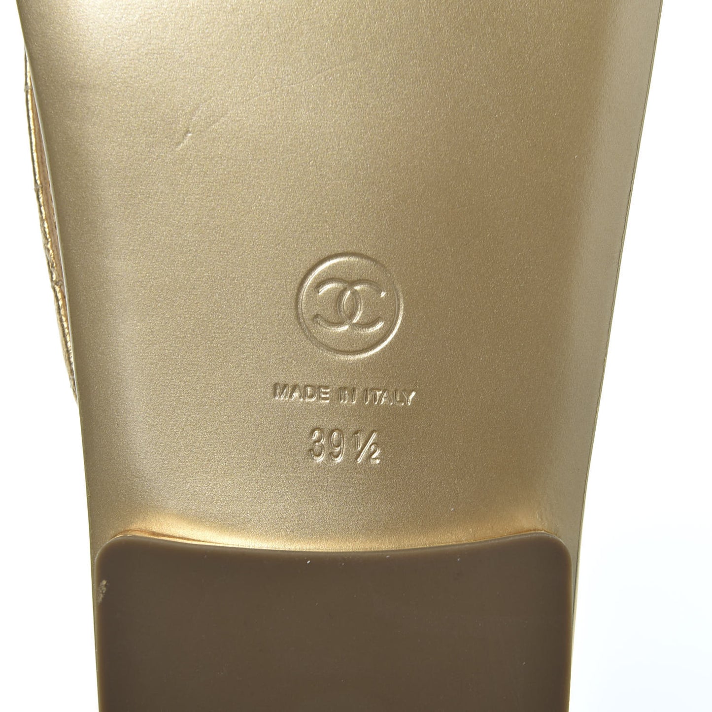 Metallic Lambskin Enamel CC Thong Sandals 39.5 Gold