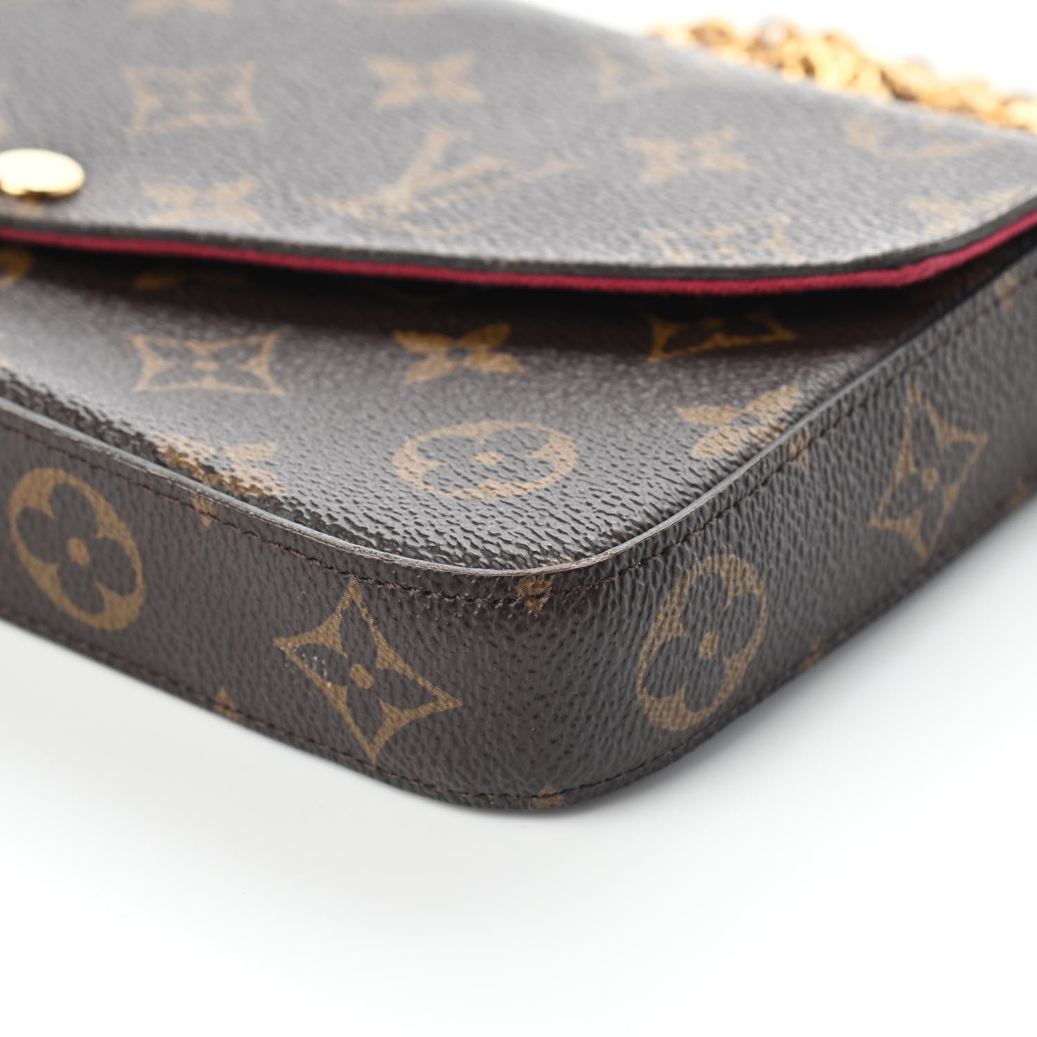 Louis Vuitton Monogram Pochette Felicie Chain Wallet Fuchsia 9 of 10