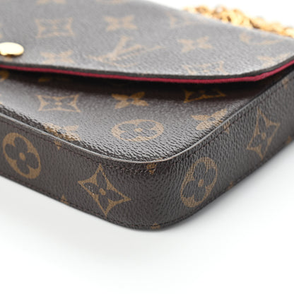 Louis Vuitton Monogram Pochette Felicie Chain Wallet Fuchsia 9 of 10