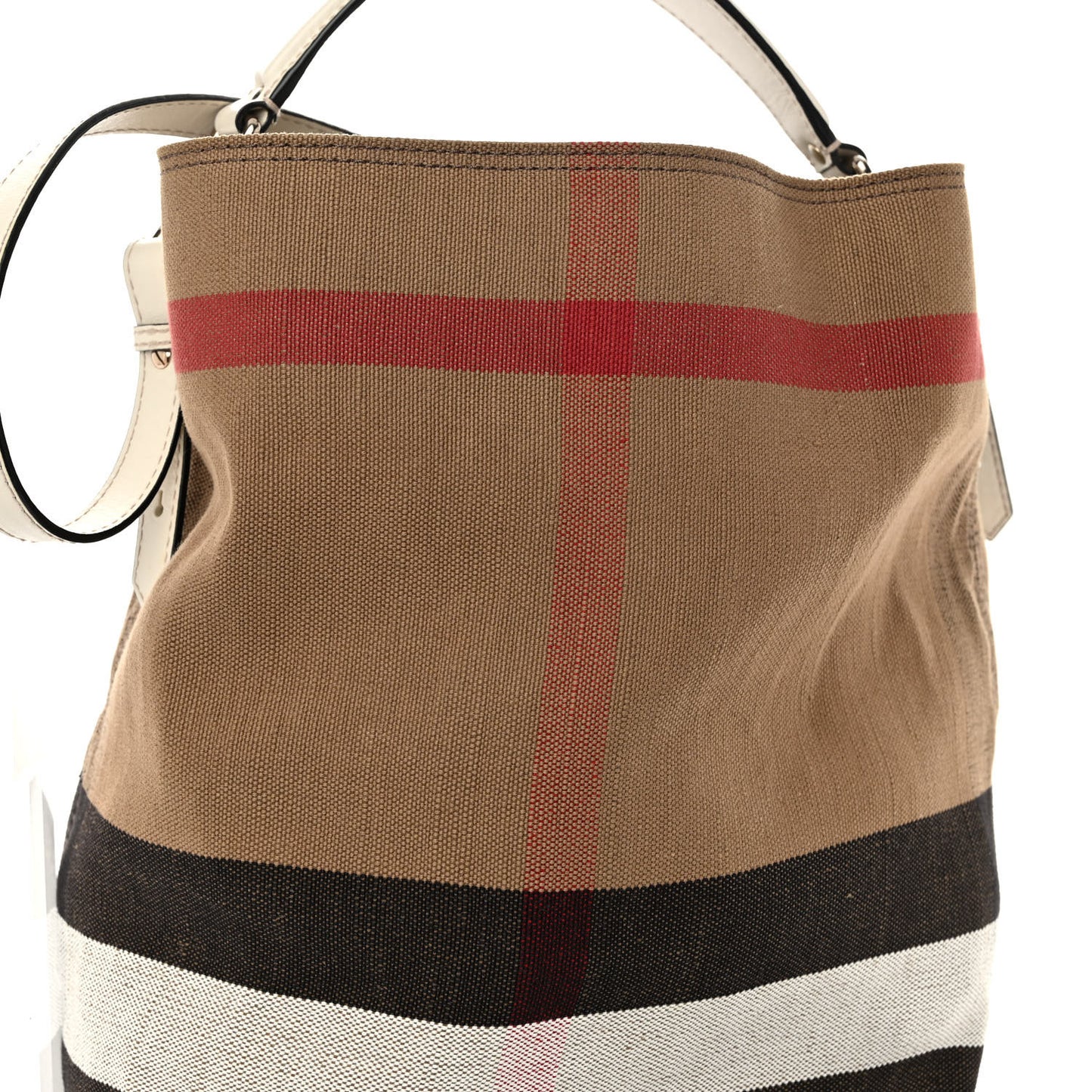 Canvas Mega Check Medium Ashby Hobo White