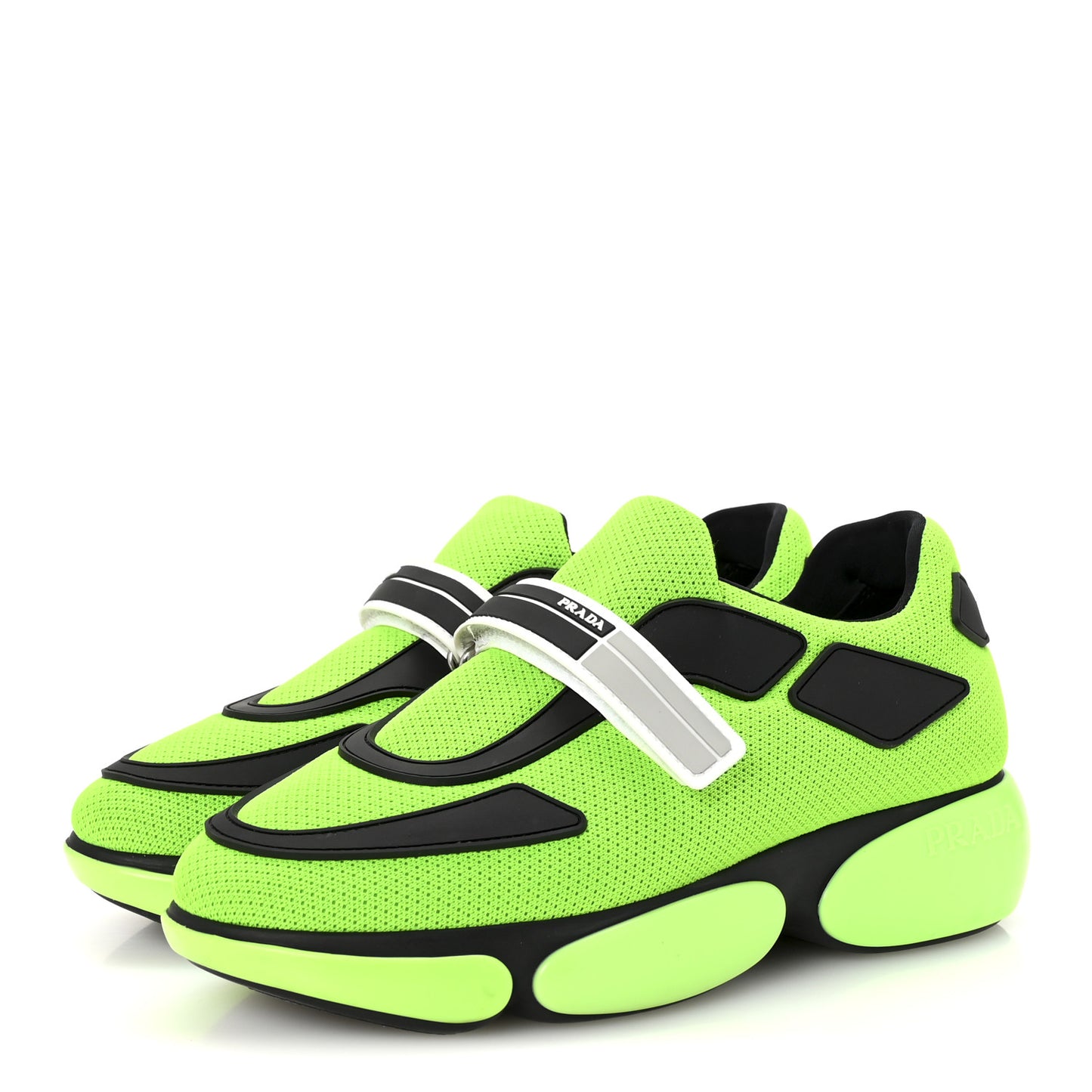 Rubber Knit Fabric Cloudbust Air Sneakers 35 Black Green