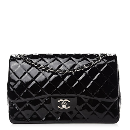 Chanel Patent Quilted Jumbo Double Flap Black 1 of 14
