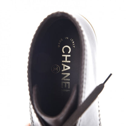 Chanel Calfskin Short Lace Up Boots 39 Brown 6 of 10