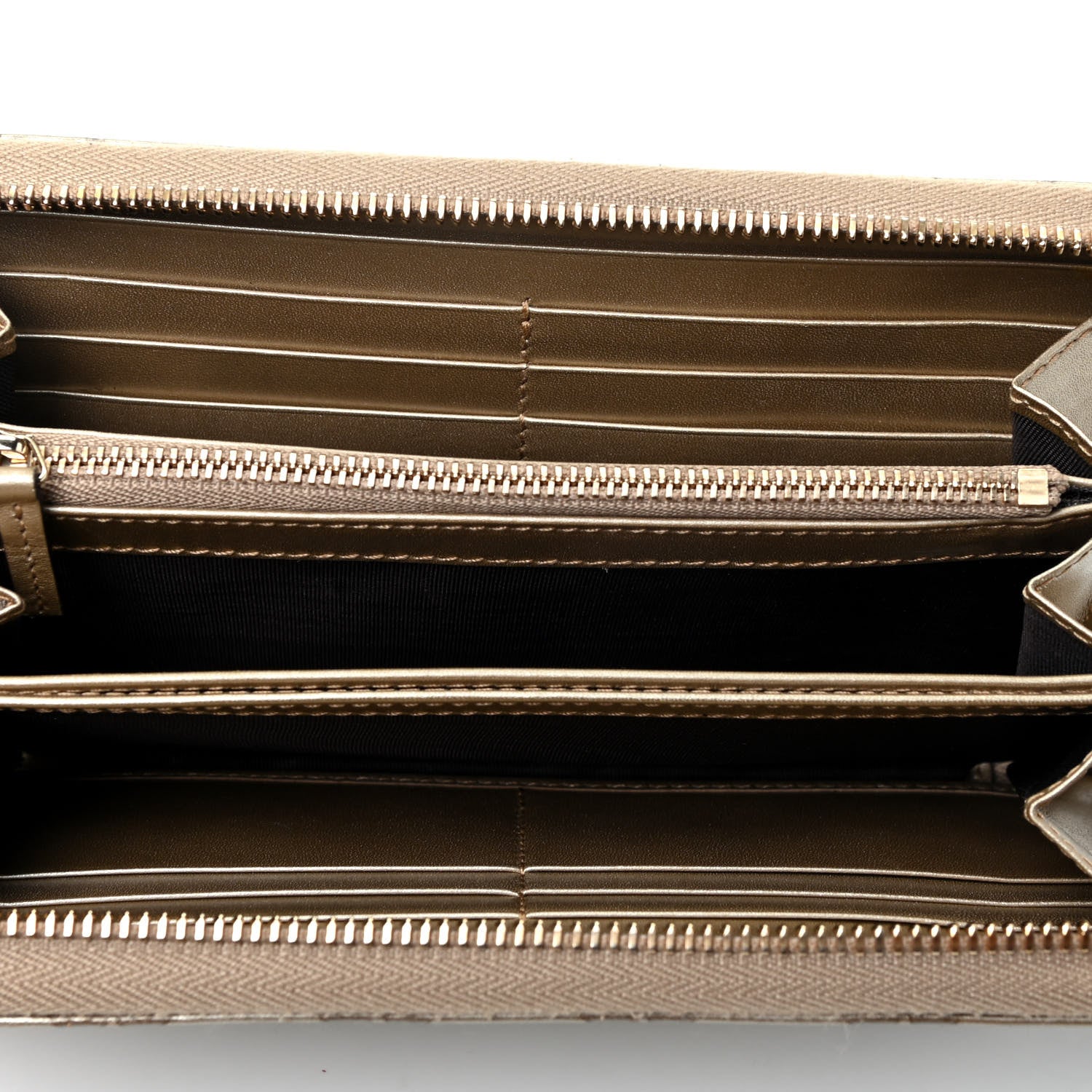 Gucci Metallic Guccissima Microguccissima Bree Zip Around Wallet Golden Beige 4 of 4